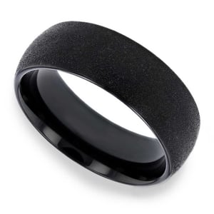 Sandblasted Black Tungsten Mens Ring - True Grit (8mm)