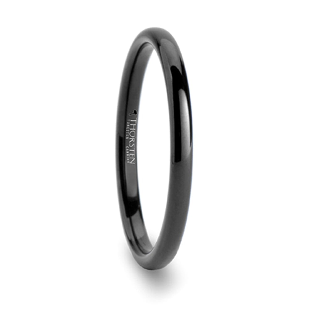Fine Black Domed Tungsten Wedding Ring (2mm) | 02