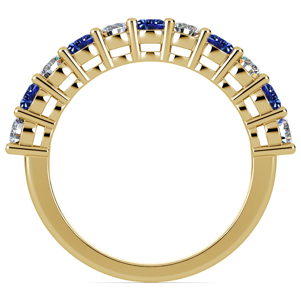 One Carat Eleven Diamond & Sapphire Ring in Yellow Gold | 03