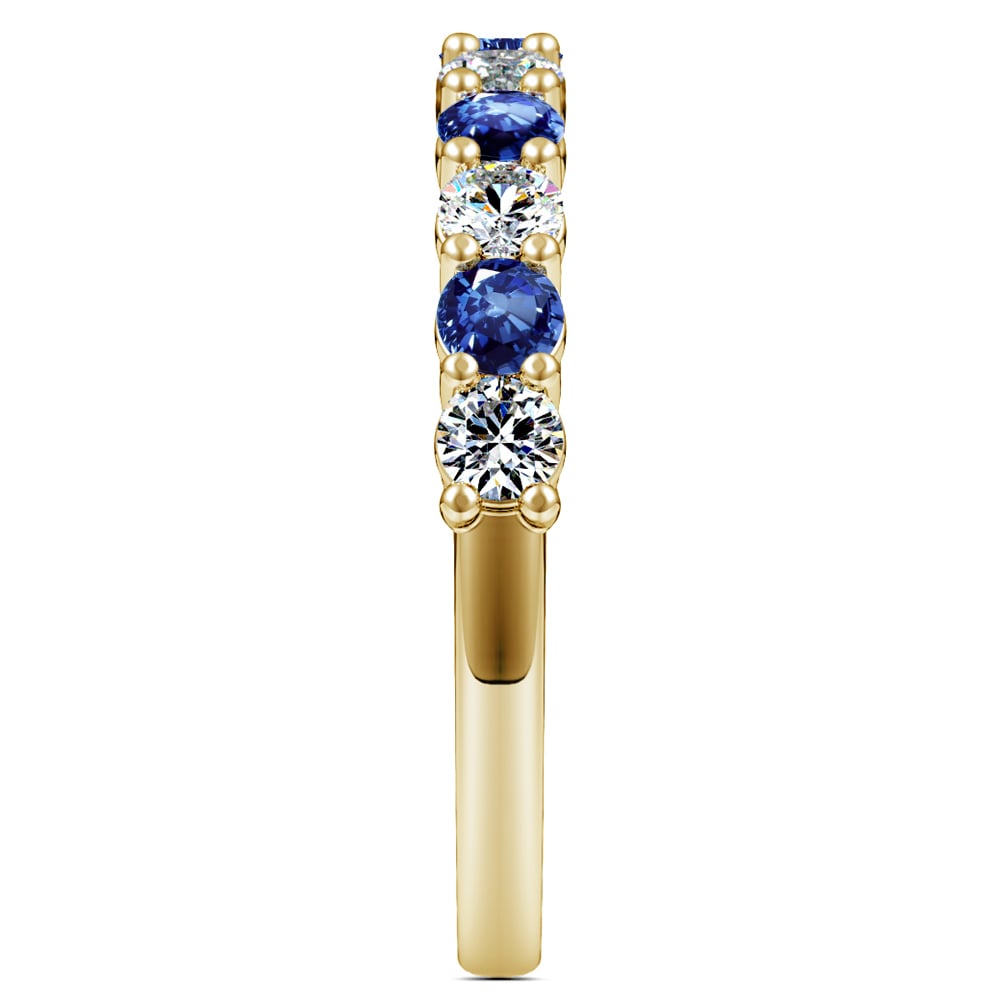 One Carat Eleven Diamond & Sapphire Ring in Yellow Gold | 05