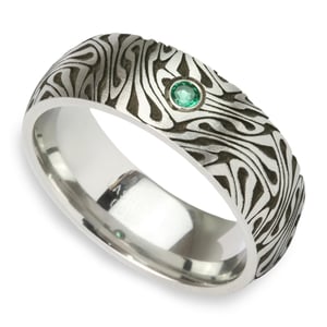 Cobalt And Emerald Mens Engagement Ring - Fortune Teller