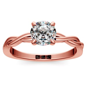 Twisted Solitaire Engagement Ring In Rose Gold