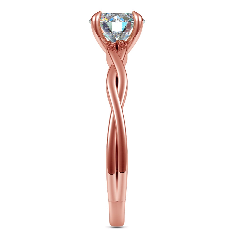 Twisted Solitaire Engagement Ring In Rose Gold | 03