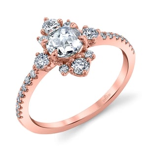 Illuminated Pave Halo Diamond Ring in Rose Gold by Parade