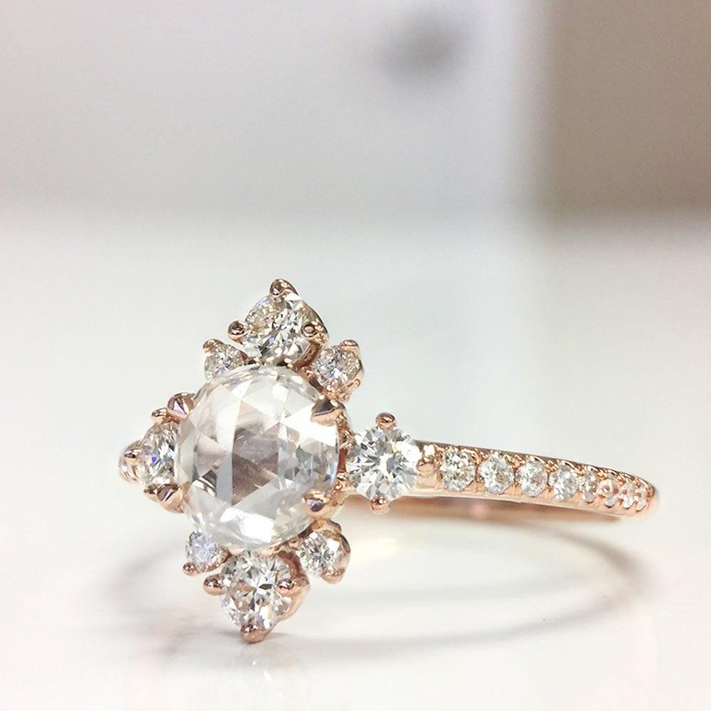 Illuminated Pave Halo Diamond Ring in Rose Gold by Parade | 03