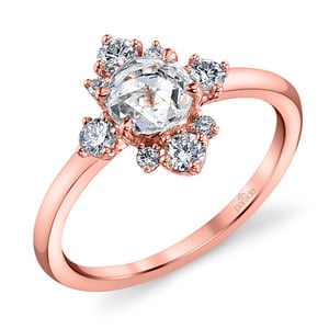 Fancy Illuminated Halo Diamond Ring in Rose Gold by Parade