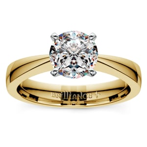 Flat Taper Solitaire Engagement Ring in Yellow Gold