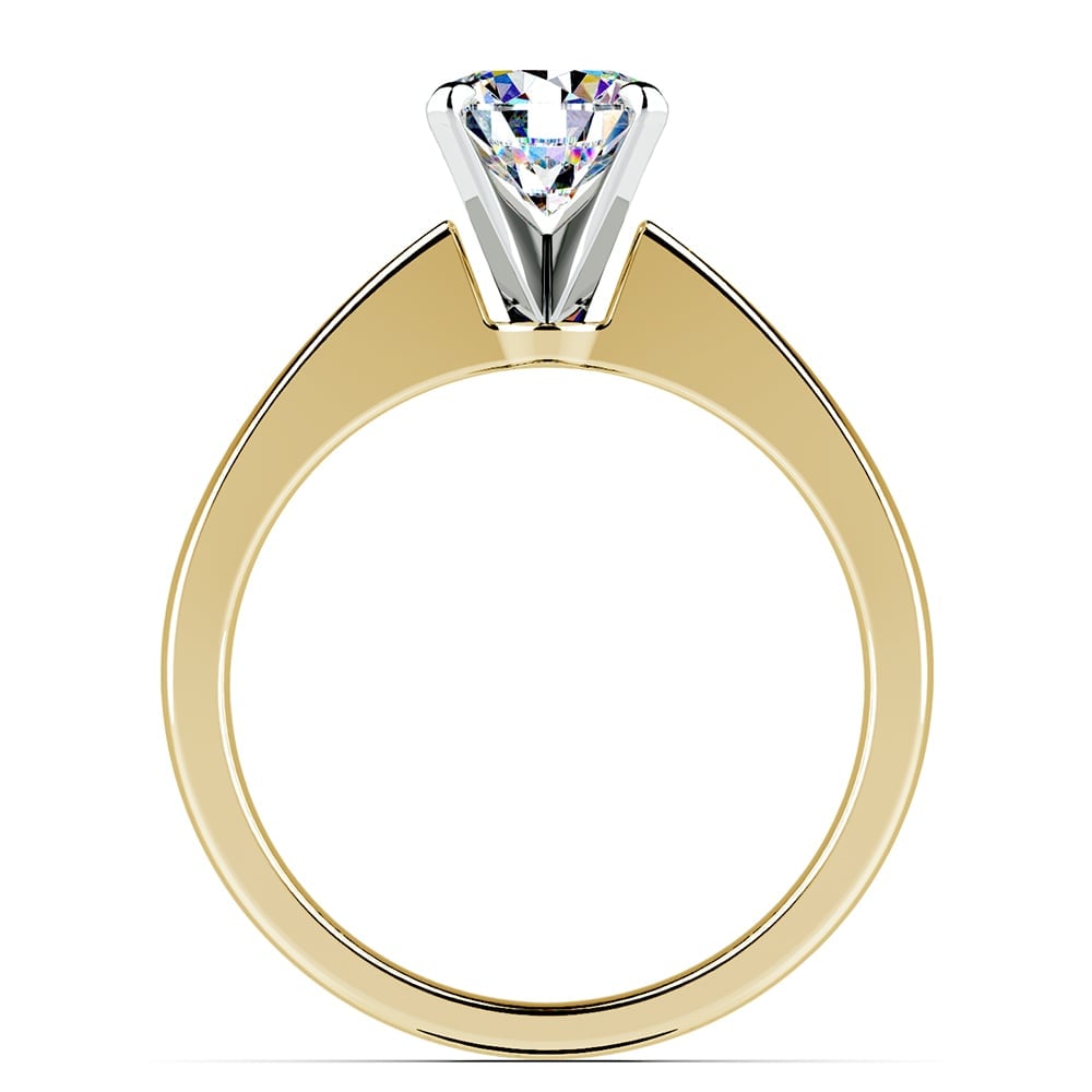 Flat Taper Solitaire Engagement Ring in Yellow Gold | 02