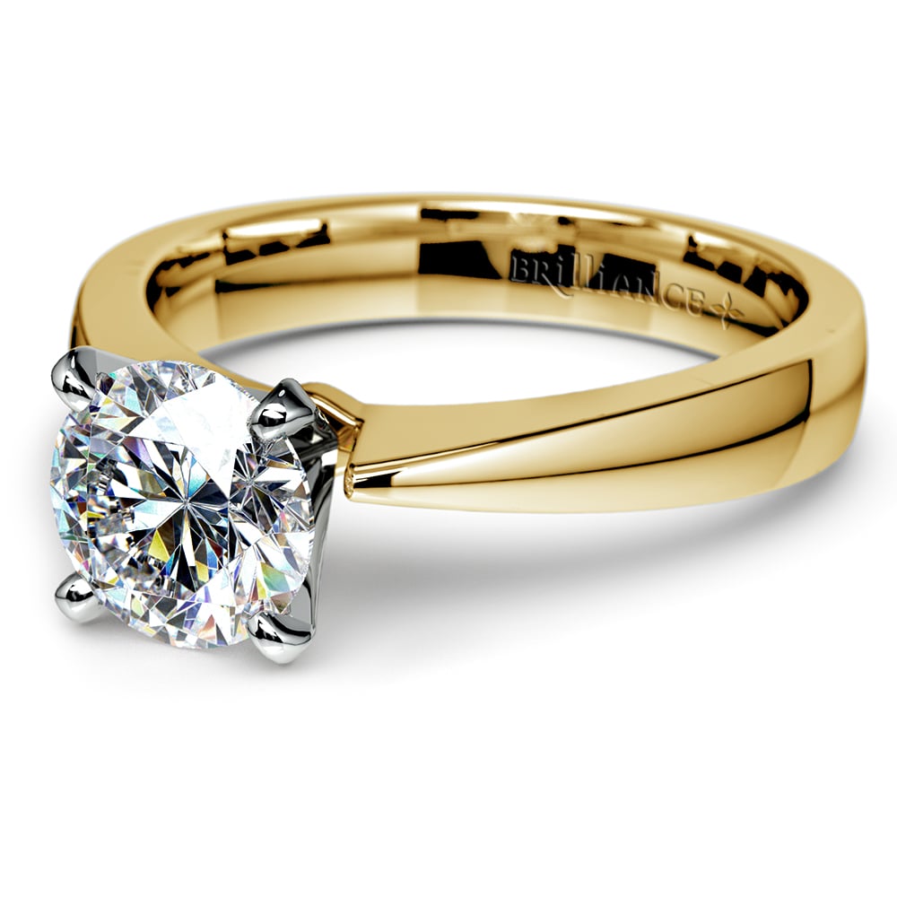 Flat Taper Solitaire Engagement Ring in Yellow Gold | 04