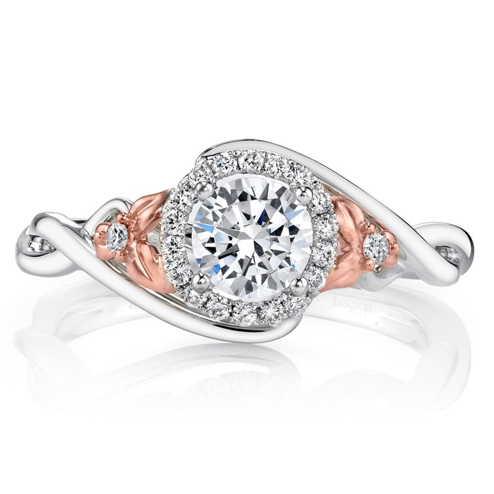 Floral Vine Engagement Ring In White And Rose Gold | 02