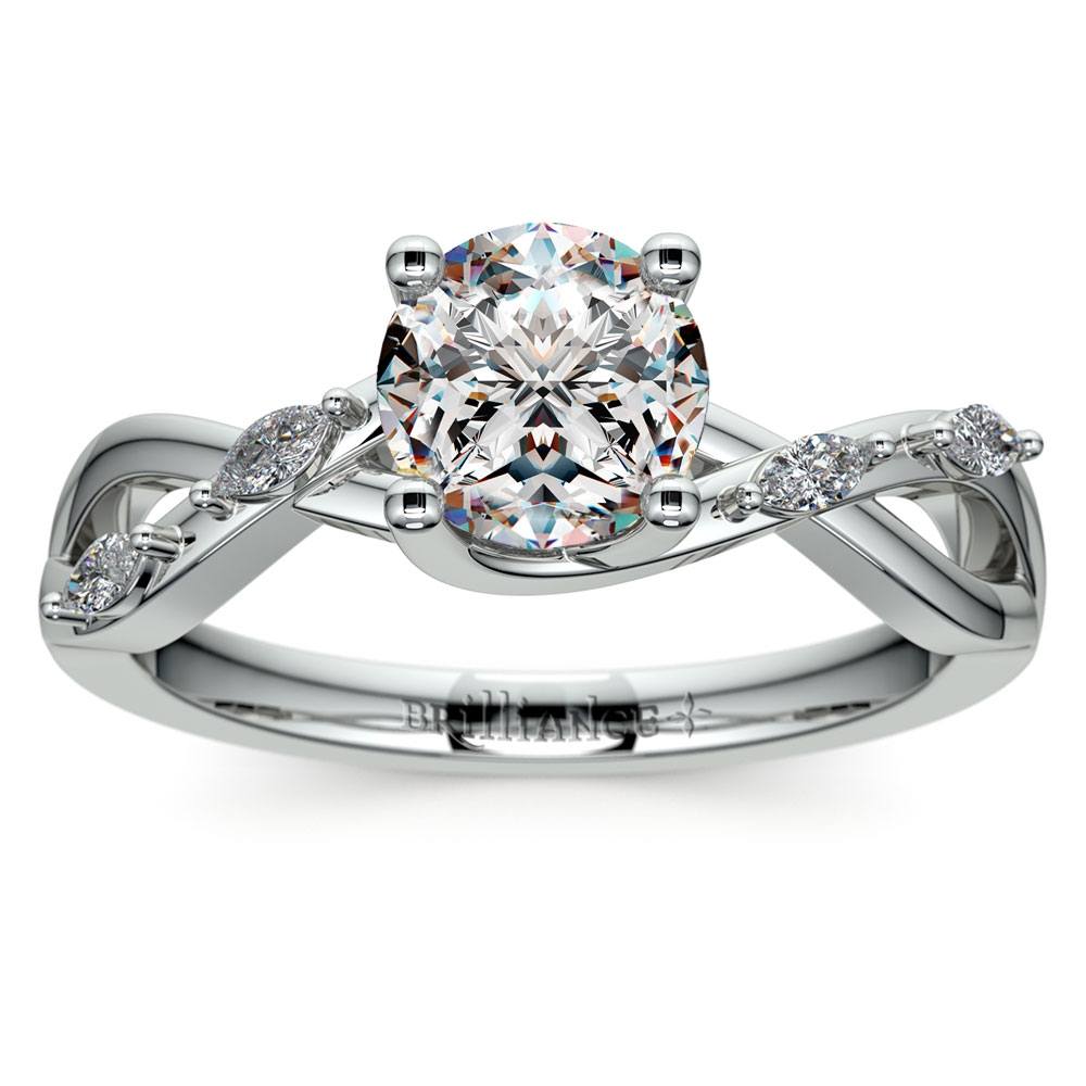 Florida Ivy Diamond Engagement Ring in White Gold | 01