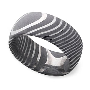 Damascus Steel 8mm Mens Ring - Forged