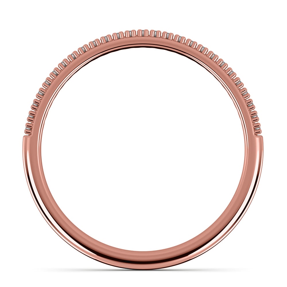 French Pave Diamond Wedding Ring in Rose Gold | Thumbnail 03