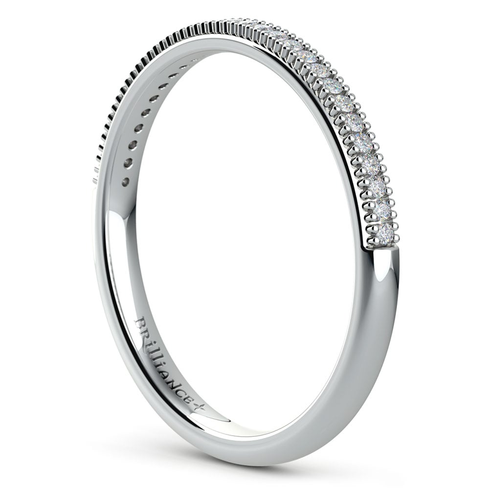 French Pave Wedding Band In White Gold | 04