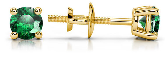Tsavorite Yellow Gold Gemstone Stud Earrings