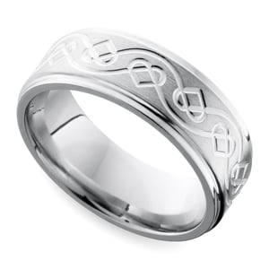 Mens Celtic Heart Wedding Ring In Cobalt (9 mm)