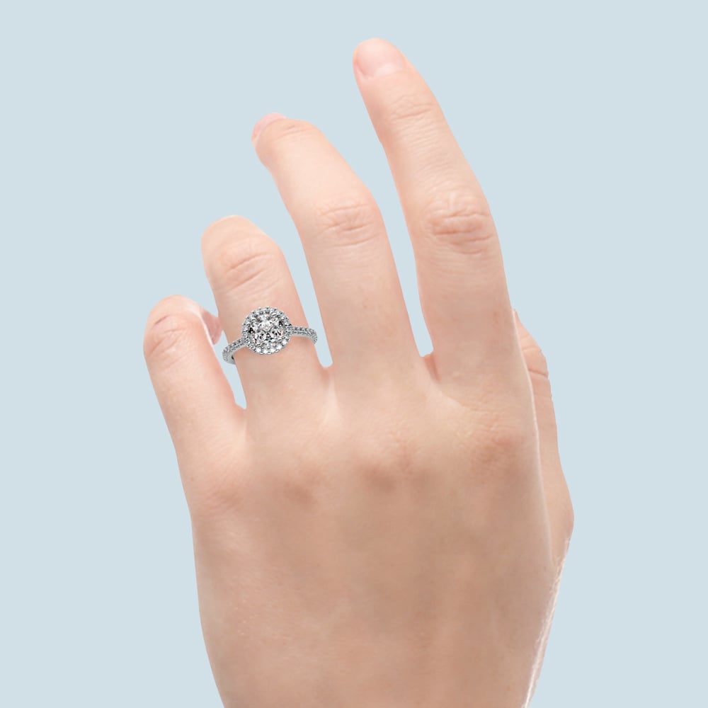 Halo Diamond Engagement Ring in White Gold | Thumbnail 06