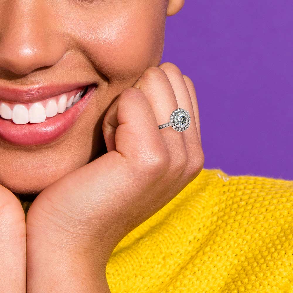 Halo Diamond Engagement Ring in White Gold | Thumbnail 07