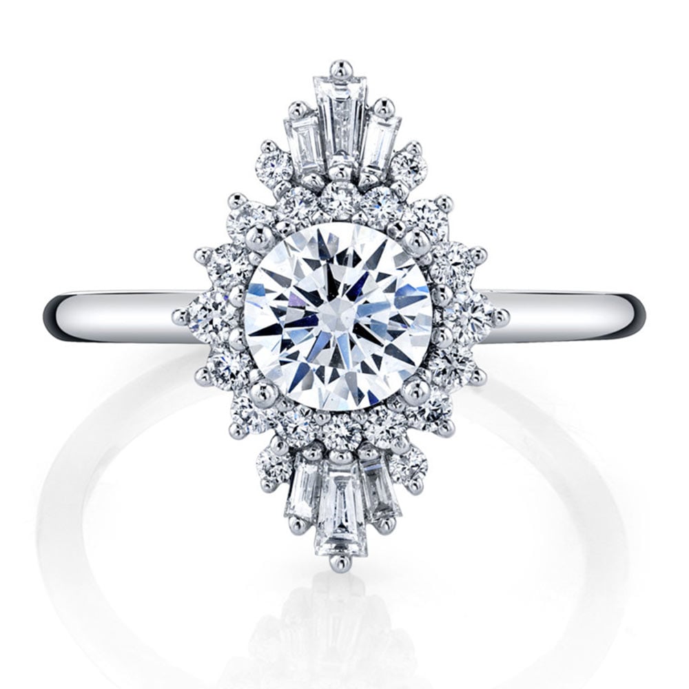 Unique Halo Diamond Vintage Engagement Ring | 02