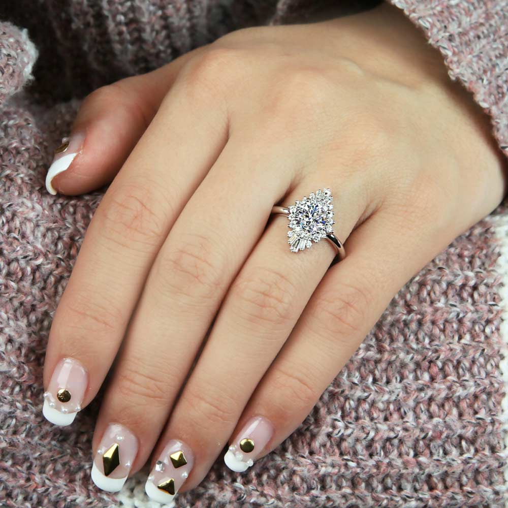 Unique Halo Diamond Vintage Engagement Ring | 04