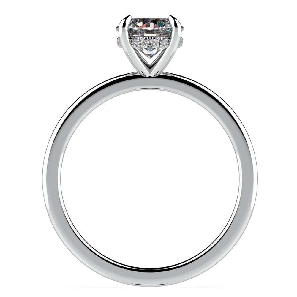 Hidden Diamond Halo Engagement Ring in White Gold | 02