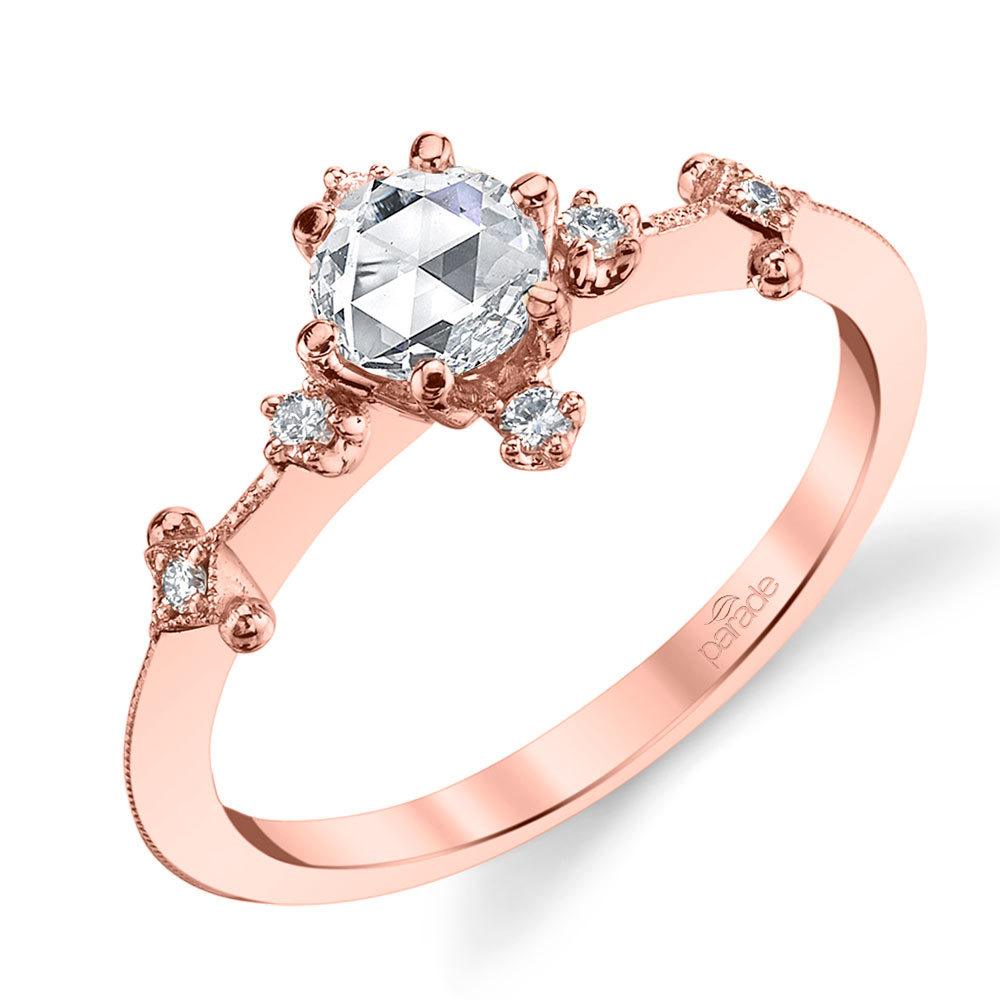 Rose Cut Diamond Engagement Ring In Rose Gold | 01