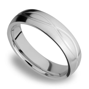 Infinity Pattern Men's Wedding Ring in Titanium (6mm)