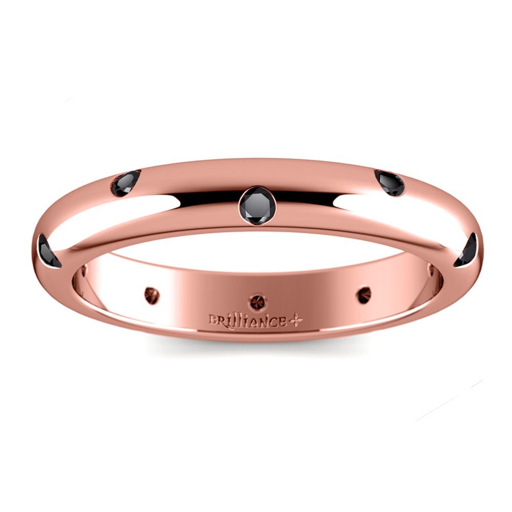 Inset Black Diamond Band in Rose Gold (3 mm) | 02