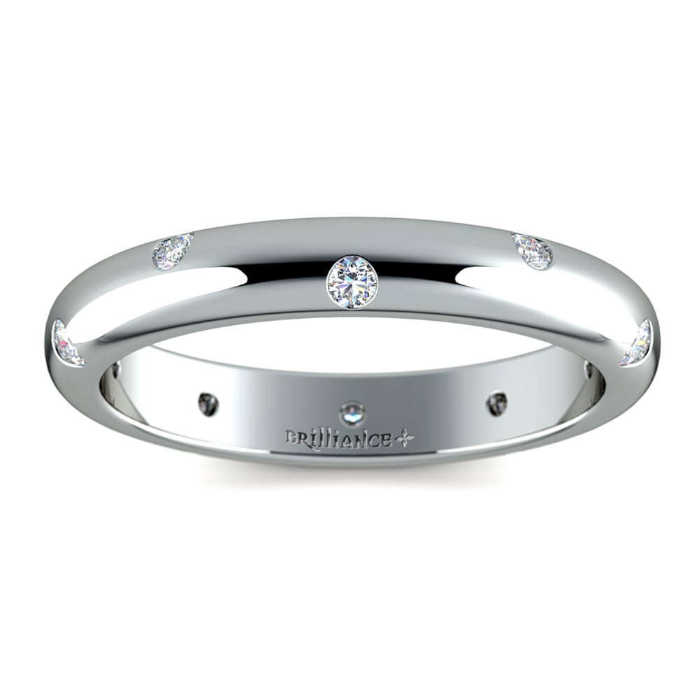 Inset Diamond Wedding Ring in Platinum (3mm) | 02