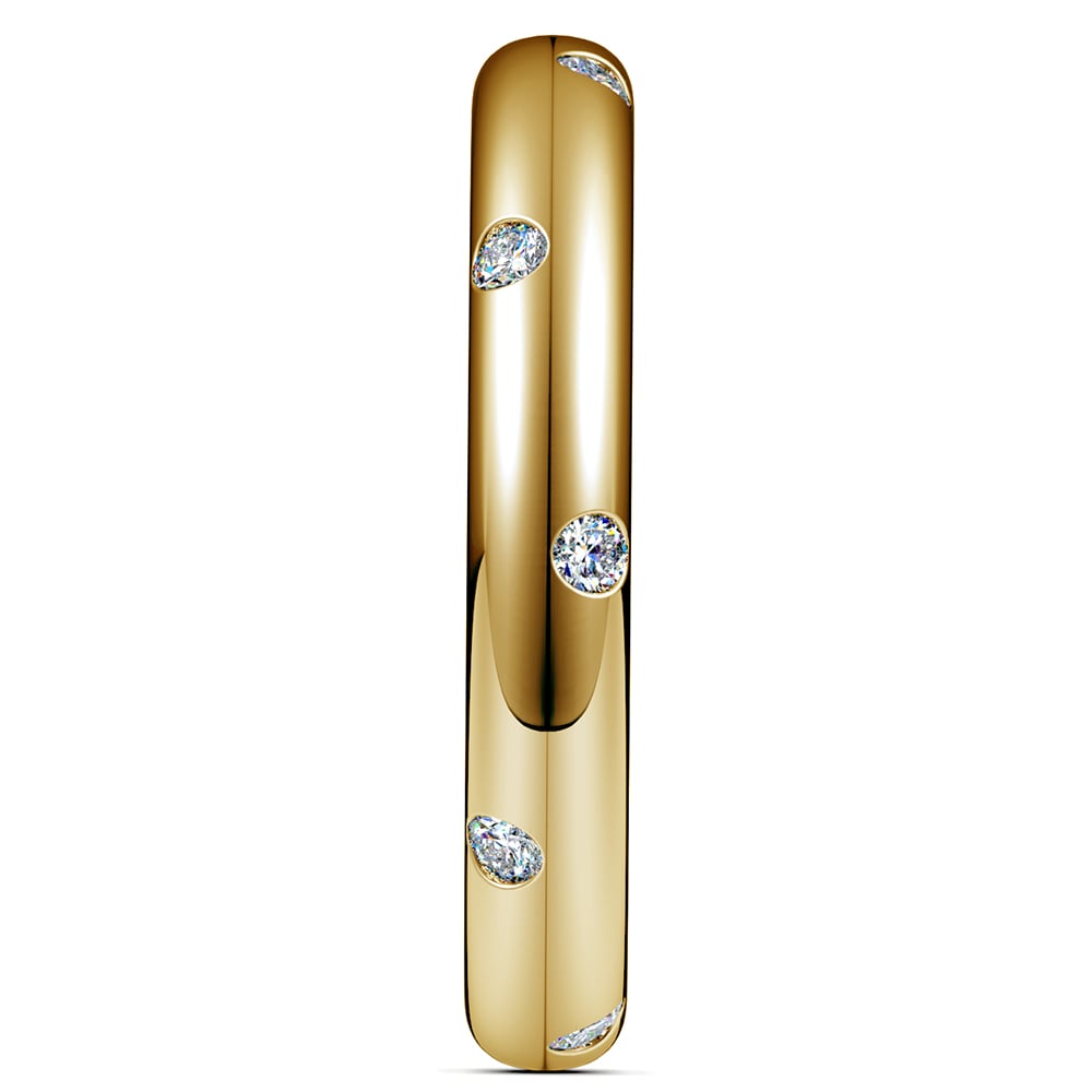 Inset Diamond Wedding Ring in Yellow Gold (3mm) | 05