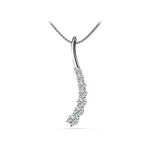 Journey Diamond Pendant Necklace In White Gold