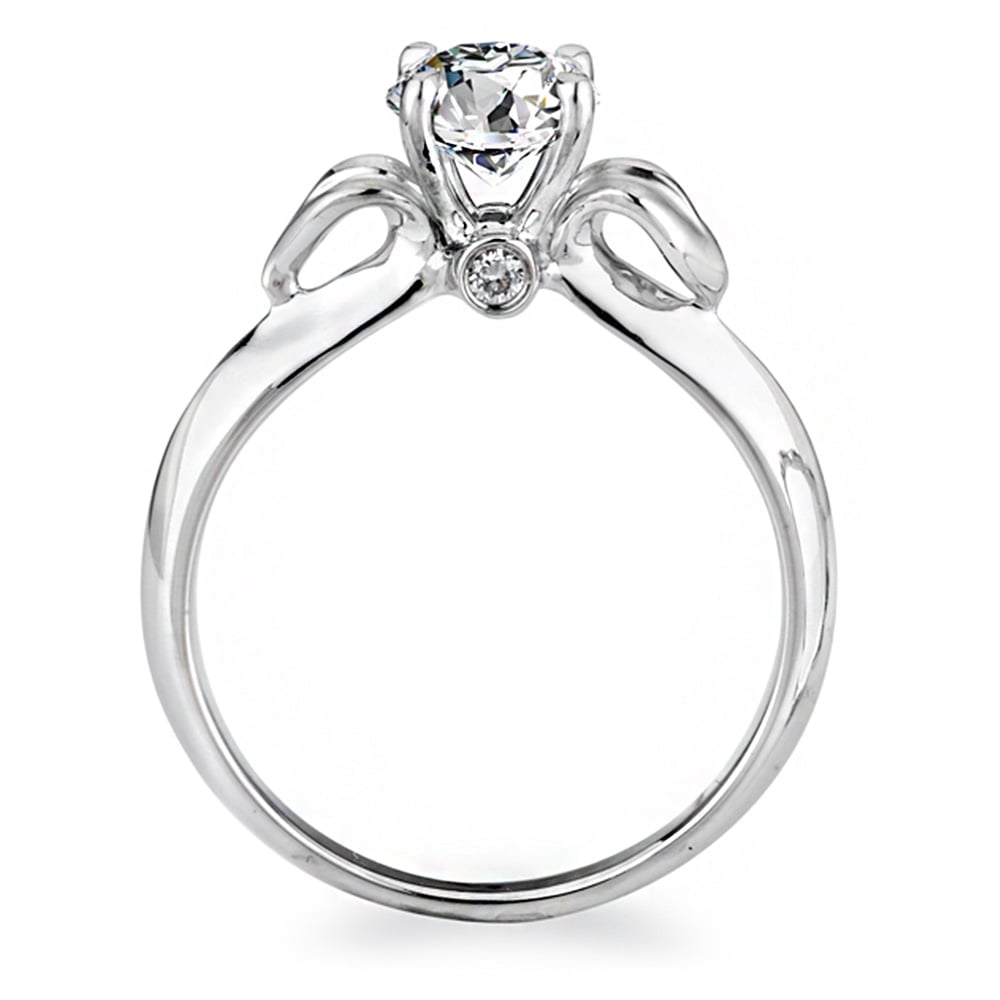 Rose Bud Engagement Ring In White Gold  | 02