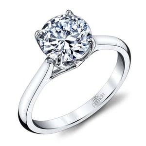 Round Solitaire Engagement Ring With Lyria Crown Cathedral Setting By Parade