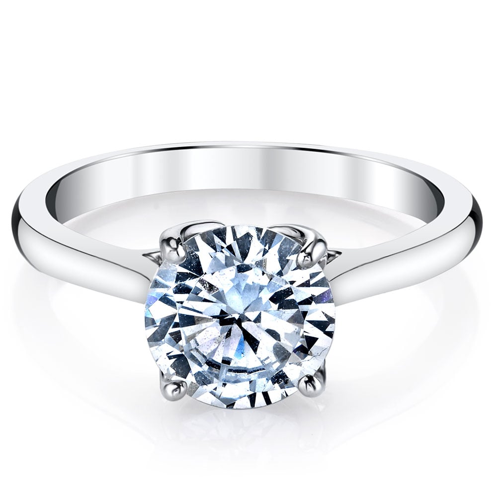 Round Solitaire Engagement Ring With Lyria Crown Cathedral Setting By Parade | 02
