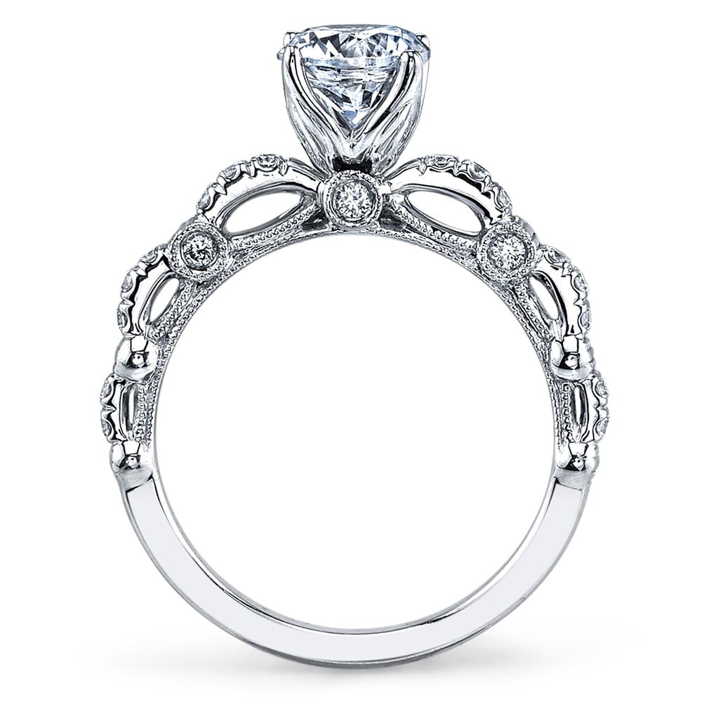 Lyria Signature Crown Engagement Ring In White Gold | 03