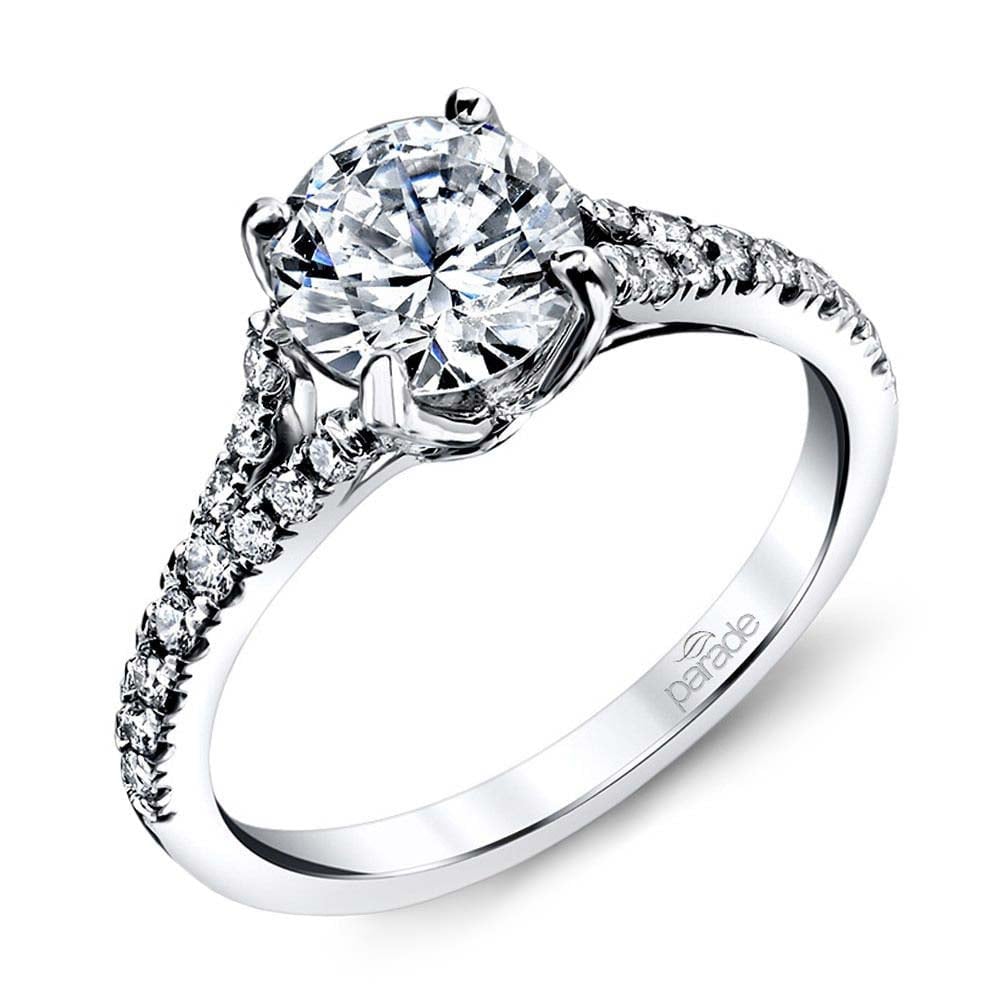 Split Shank Pave Engagement Ring In White Gold By Parade | 01