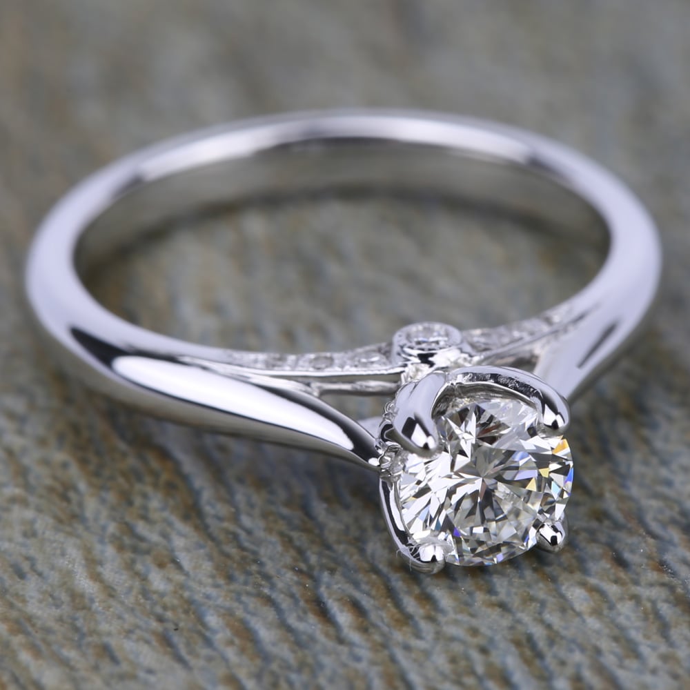Lyria Crown Surprise Diamond Engagement Ring In White Gold | 03