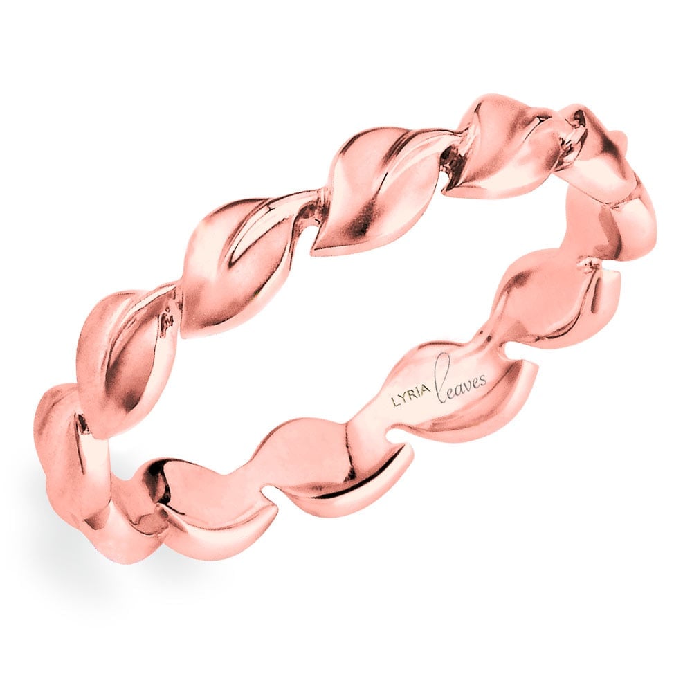 Lyria Leaves Wedding Band In Rose Gold By Parade | 01