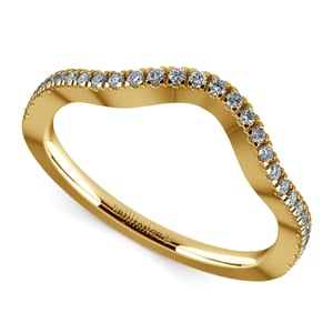 Matching Cross Split Raised Diamond Wedding Ring In Yellow Gold