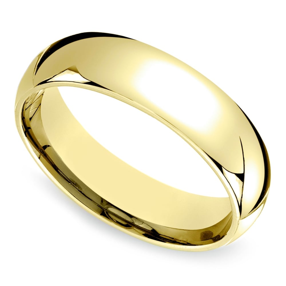Mid-Weight Men's Wedding Ring in 14K Yellow Gold (6mm) | 01