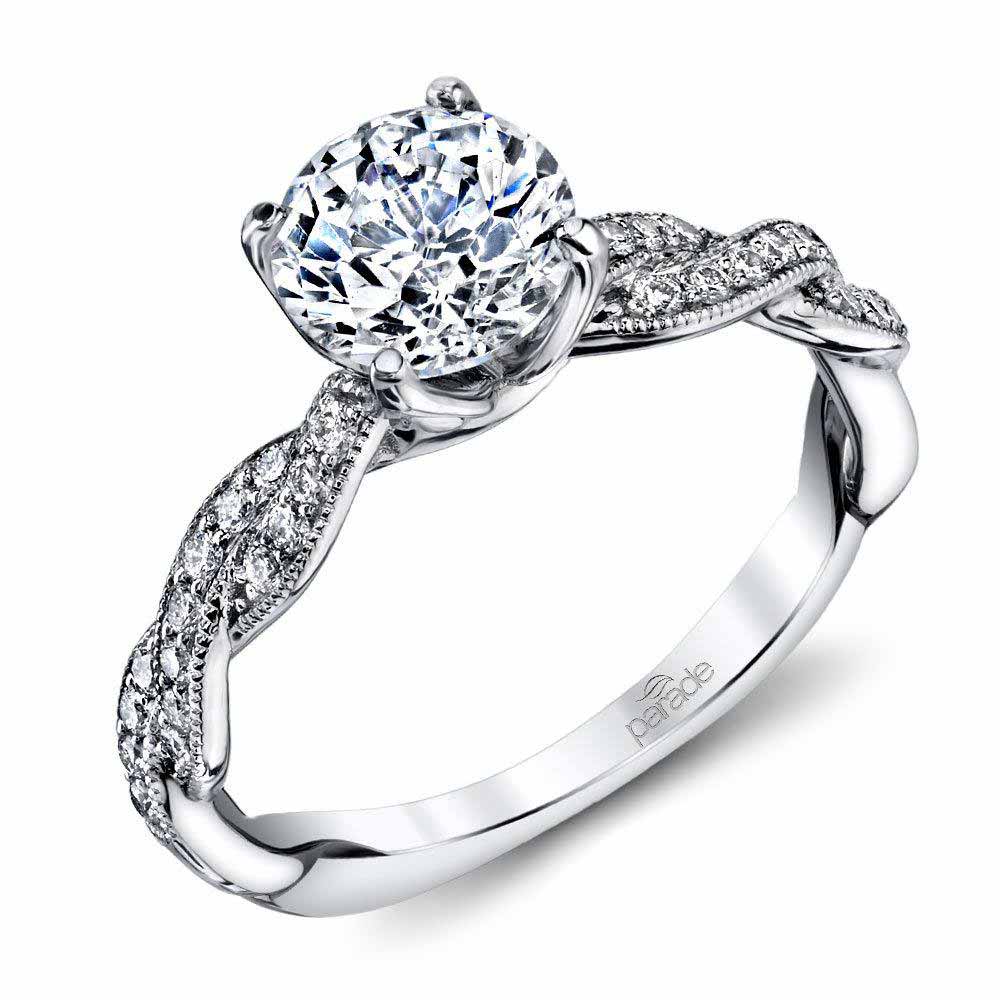 Twisted Diamond Engagement Ring In White Gold By Parade | 01