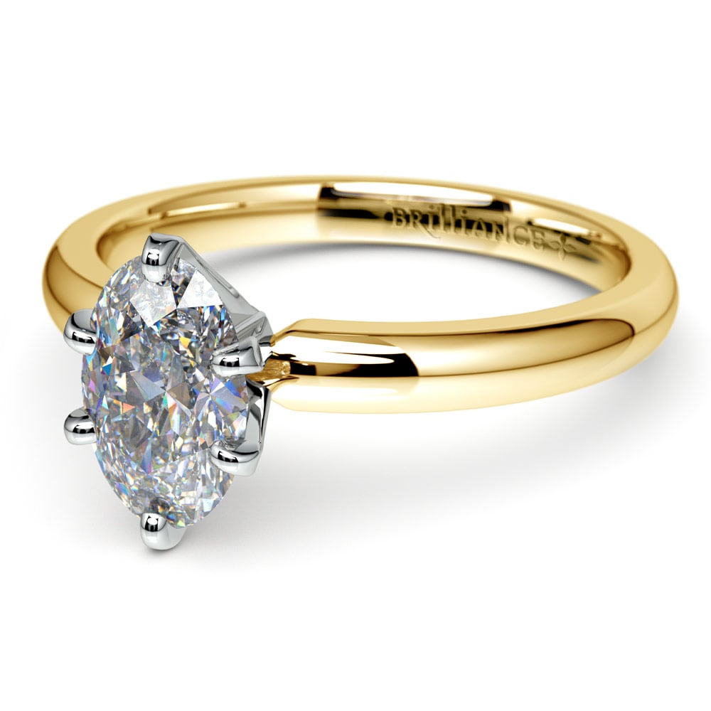 Gold Oval Solitaire Engagement Ring (0.25 carat diamond) | 01