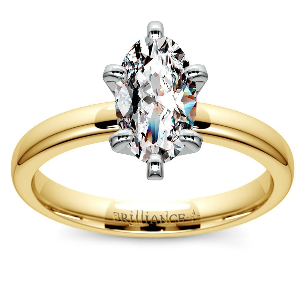 Gold Oval Solitaire Engagement Ring (0.25 carat diamond) | Thumbnail 02