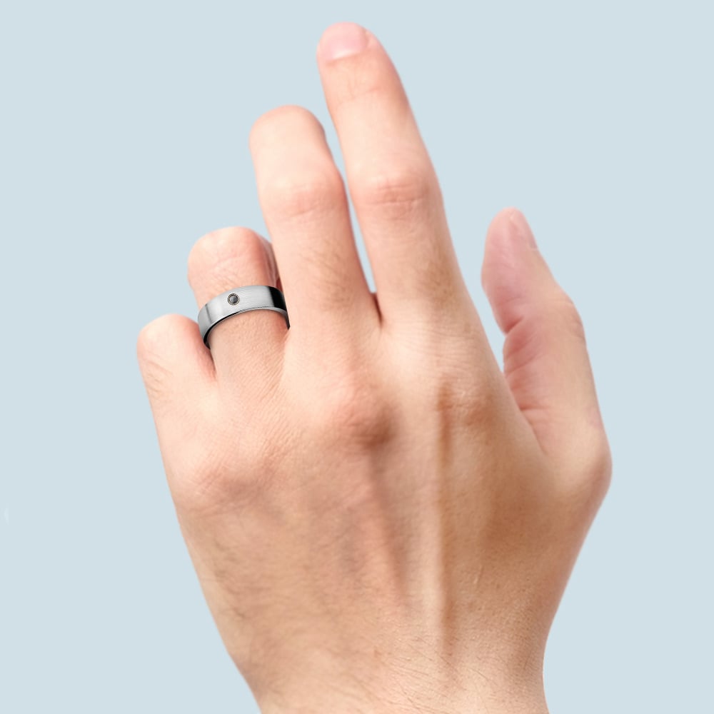 Men's Cobalt Diamond Engagement Ring With Rose Cut Diamond | 04