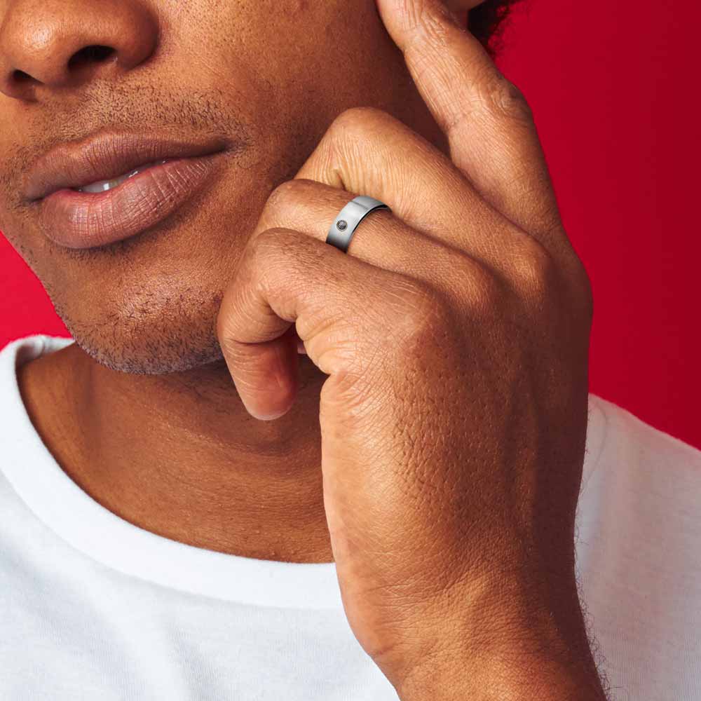 Men's Cobalt Diamond Engagement Ring With Rose Cut Diamond | 05