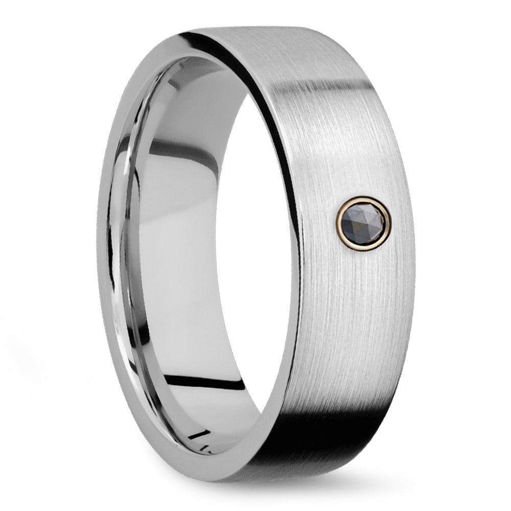 Men's Cobalt Diamond Engagement Ring With Rose Cut Diamond | 02