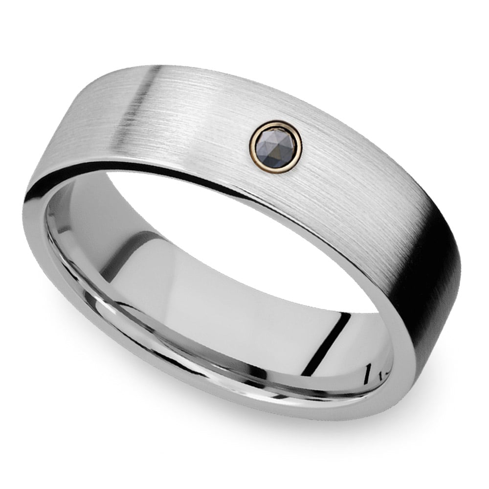 Men's Cobalt Diamond Engagement Ring With Rose Cut Diamond | 03