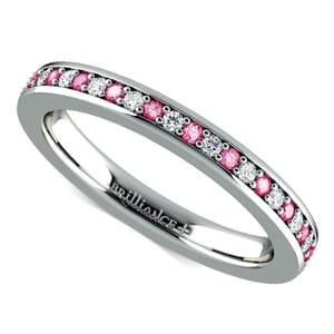 Pink Sapphire And Diamond Eternity Ring In Platinum