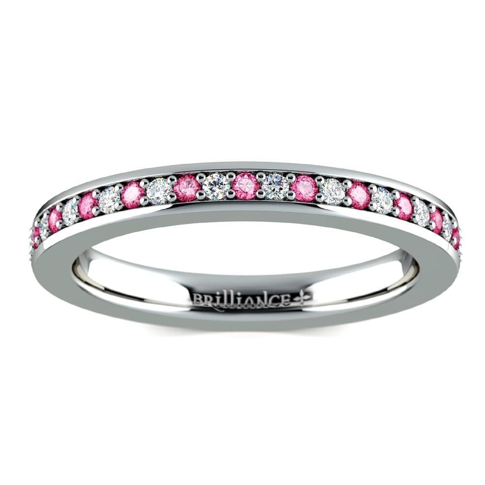 Pink Sapphire And Diamond Eternity Ring In Platinum | Thumbnail 02