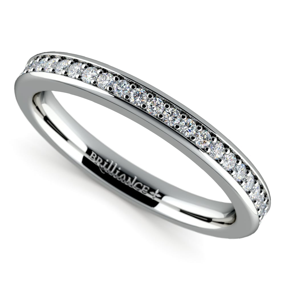 Pave Diamond Wedding Ring in White Gold  | 01